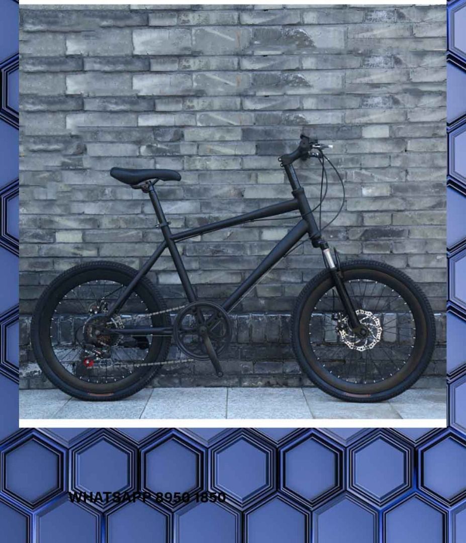 22 Inch 7 Speed MINI VELO Black Front Suspension Bicycles Fixie Bike Lightweight Road bike Gear seat 26 seat rack front bag child 27.5 kid children