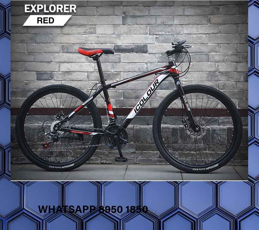26 inch 21 Speeds Black Red iColor Mountain Bike food delivery mesh mtb lock 16 20