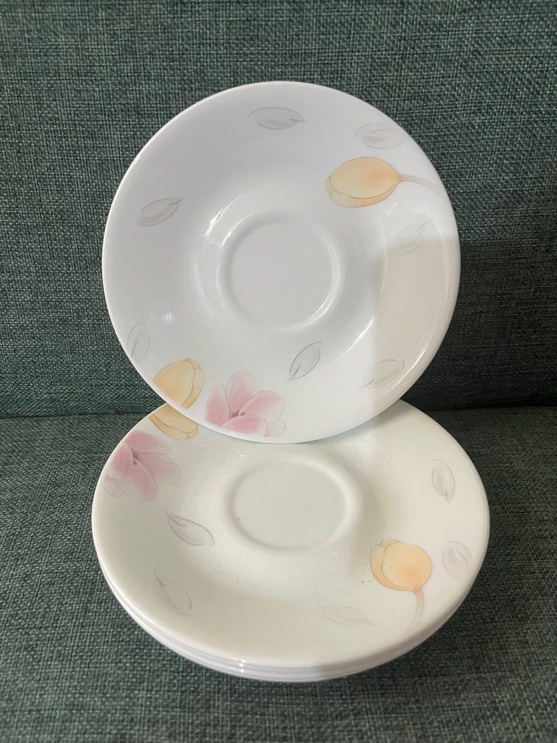 5 pcs. Corelle saucer plate (Category: Dinnerware & Cutlery) located in Binan City. Submitted by rdgerevilla (Listing ID 1326564821, Image 3). Description: 5 pcs. Corelle saucer plate ₱650 Like new No dents 6.2 inches .
