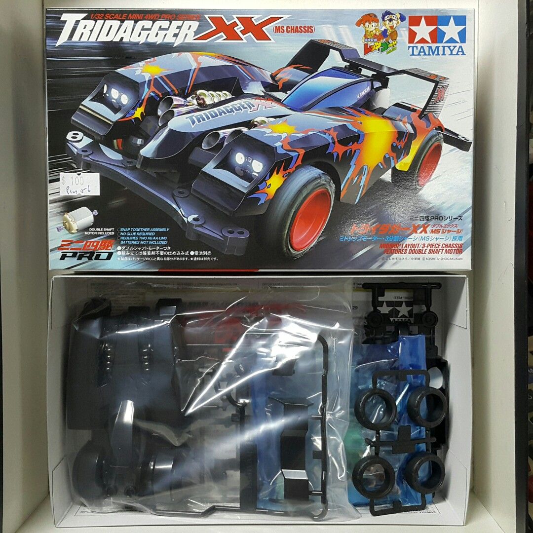 田宮 18629 迷你四驅車 專業系列 四驅兄弟 - 火鳥XXX 拼裝模型 TAMIYA 132 MINI 4WD PRO SERIES  BAKUSO KYODAI LETS & GO!! - TRIDAGGER XX MS CHASSIS PLASTIC MODEL KIT  (PIU56) ...