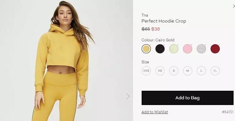 Tna perfect hoodie crop sale