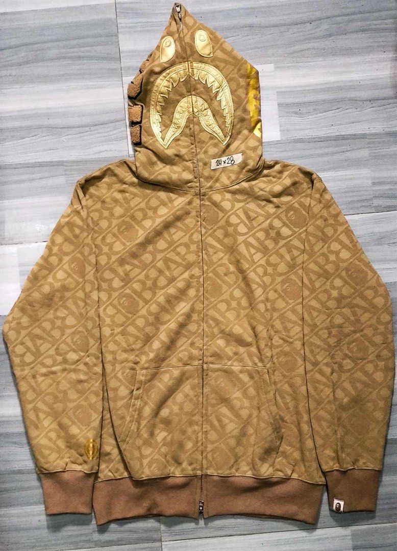 Gold bape hoodie best sale