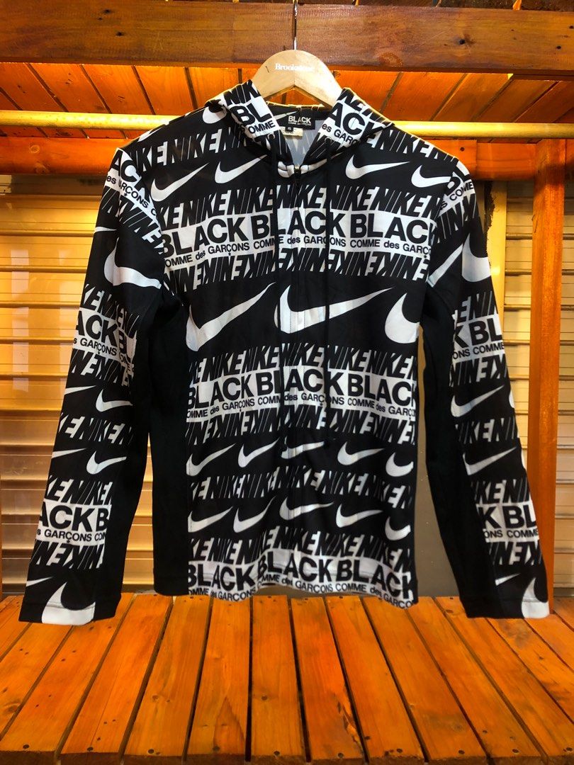 Black comme des garcons nike jacket outlet