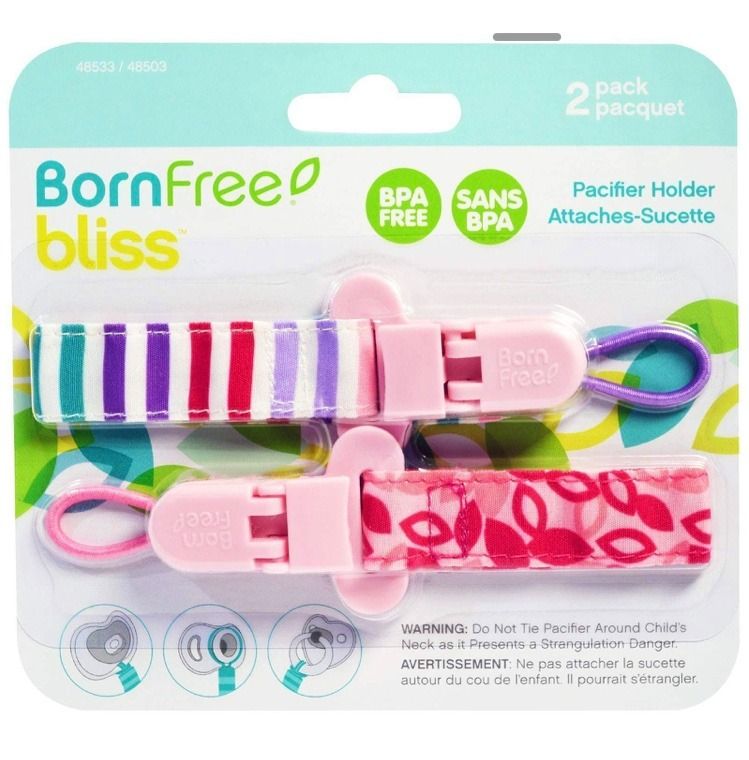 Born Free Bliss Pacifier Holder, 2-Pack (Pink) (Category: Soothers & Pacifiers) located in Las Pinas. Submitted by anonymously_shopaholic (Listing ID 1326525673, Image 1). Description: My balikbayan box is finally here! It arrived late so a lot of the stuff I will be posting are baby stuff that are new and never been used cos by the time the box arrived, the baby items were already small for my baby. This is an authentic Born Free Bliss Pacifier 