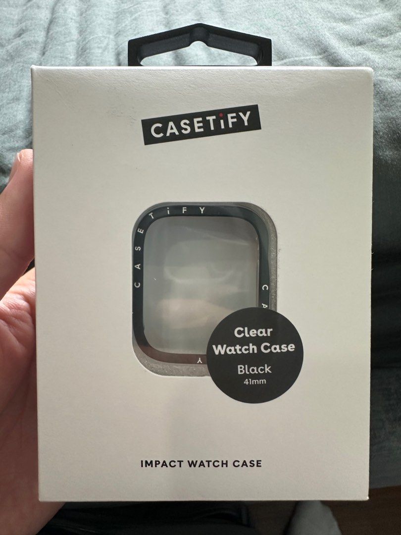 Casetify Apple Watch 41mm Clear Case with Screen Protector Black BNIB