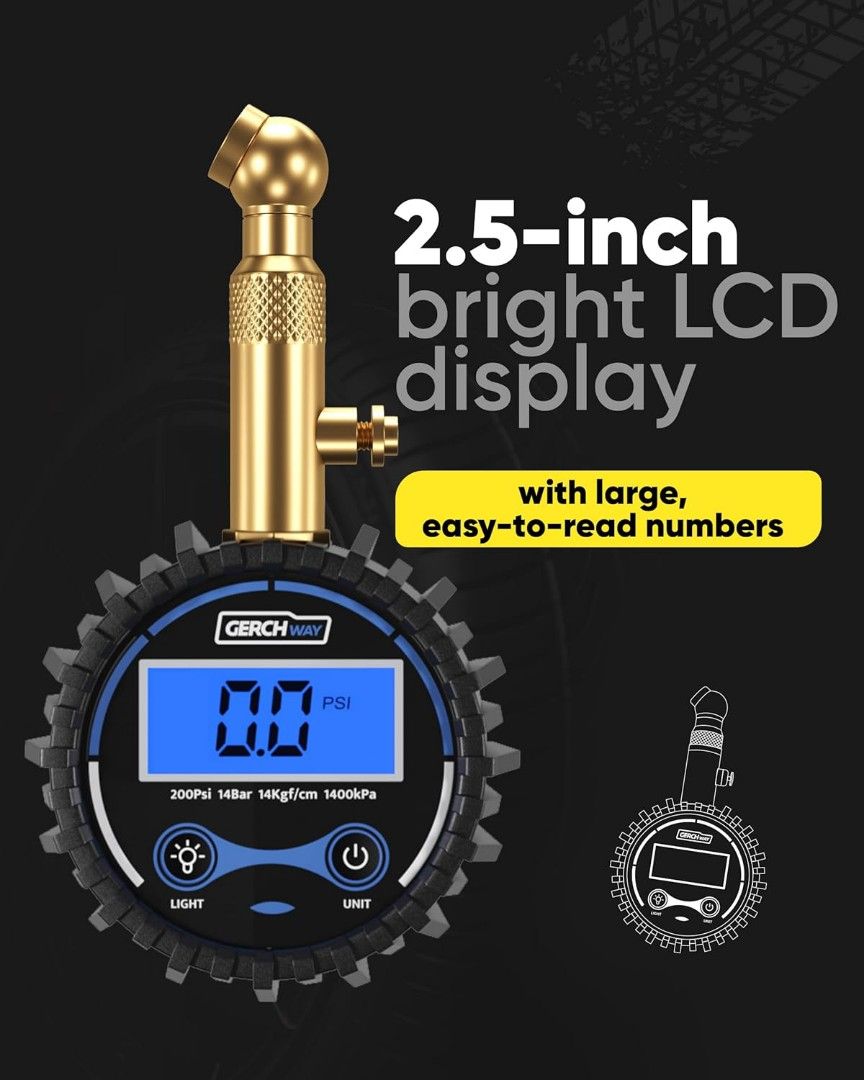 Digital Tire Pressure Gauge for Cars Accurate Air Pressure Gauge for