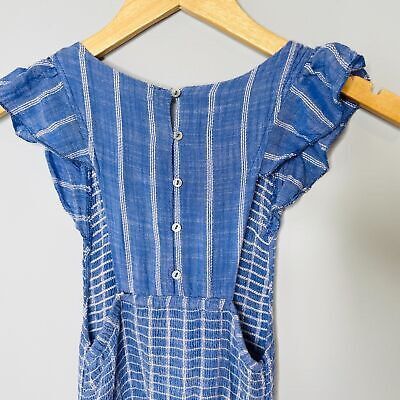 Free People Chambray Butterflies Midi Dress Women S Blue White Stripe  Smocked, Women's Fashion, Dresses & Sets, Dresses on Carousell