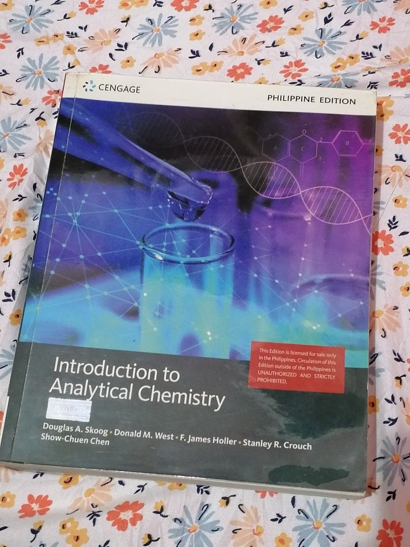 Introduction to Analytical Chemistry (Category: Textbooks) located in Manila. Submitted by jema10 (Listing ID 1326611569, Image 1). Description: Rfs: Transfered in digital notes Introduction to Analytical Chemistry Never used, no highlights/annotations, no folds/missing pages, with plastic cover MOD Meet up: Pedro Gil Manila Self pick up: pm for the address Book your own rider: delivery should be handle by buyer For faster transaction please cont