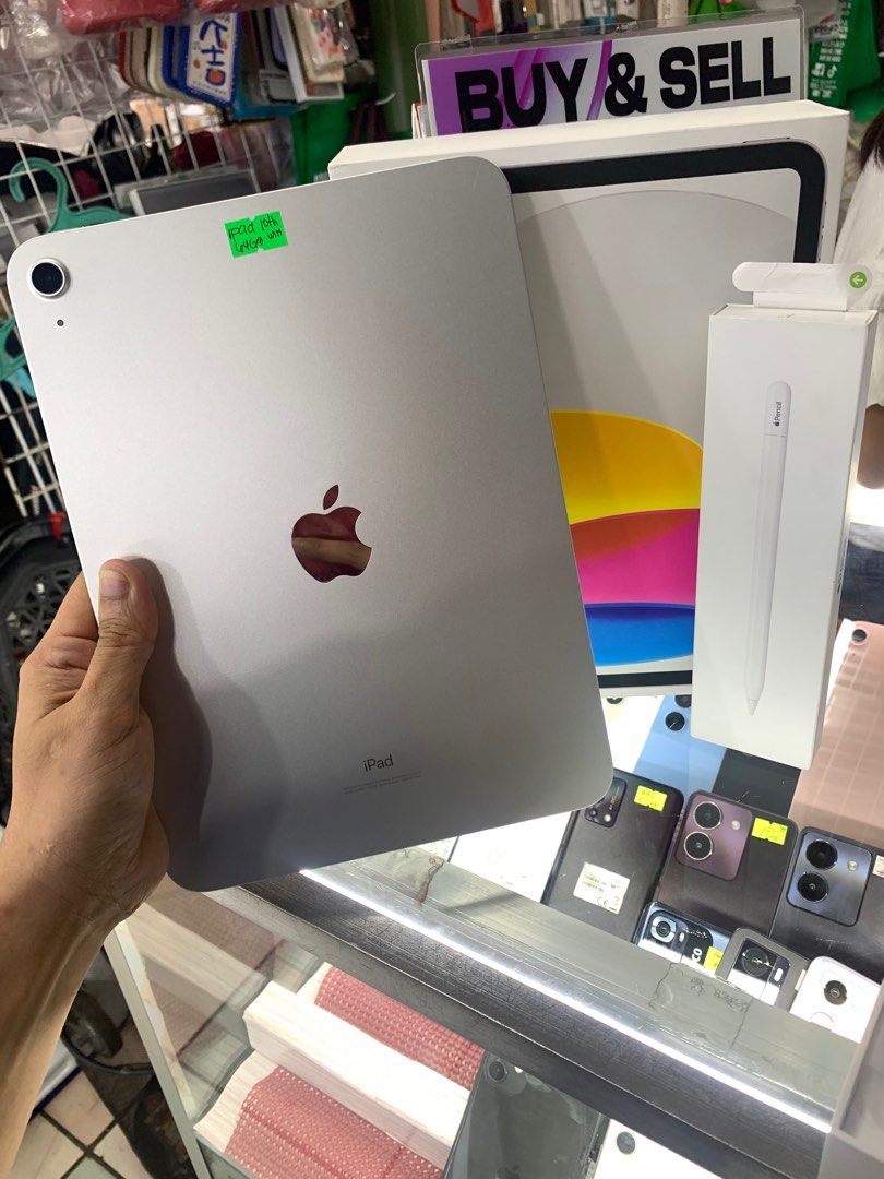 iPad 10th Gen. (64gb) Wifi + Pen (Category: iPad) located in Manila. Submitted by arzillah (Listing ID 1326657072, Image 1). Description: iPad 10th Generation + Pen 64gb Wifi only Apple warranty until (June 2025) Slightly use Complete package With original Pencil 100% smooth All working Open for COD/COP + SF Manila area (sameday delivery) Province area (via LBC) required DP to avoid cancellations Physical store: Greenhills Shopping Center, 2ndflo