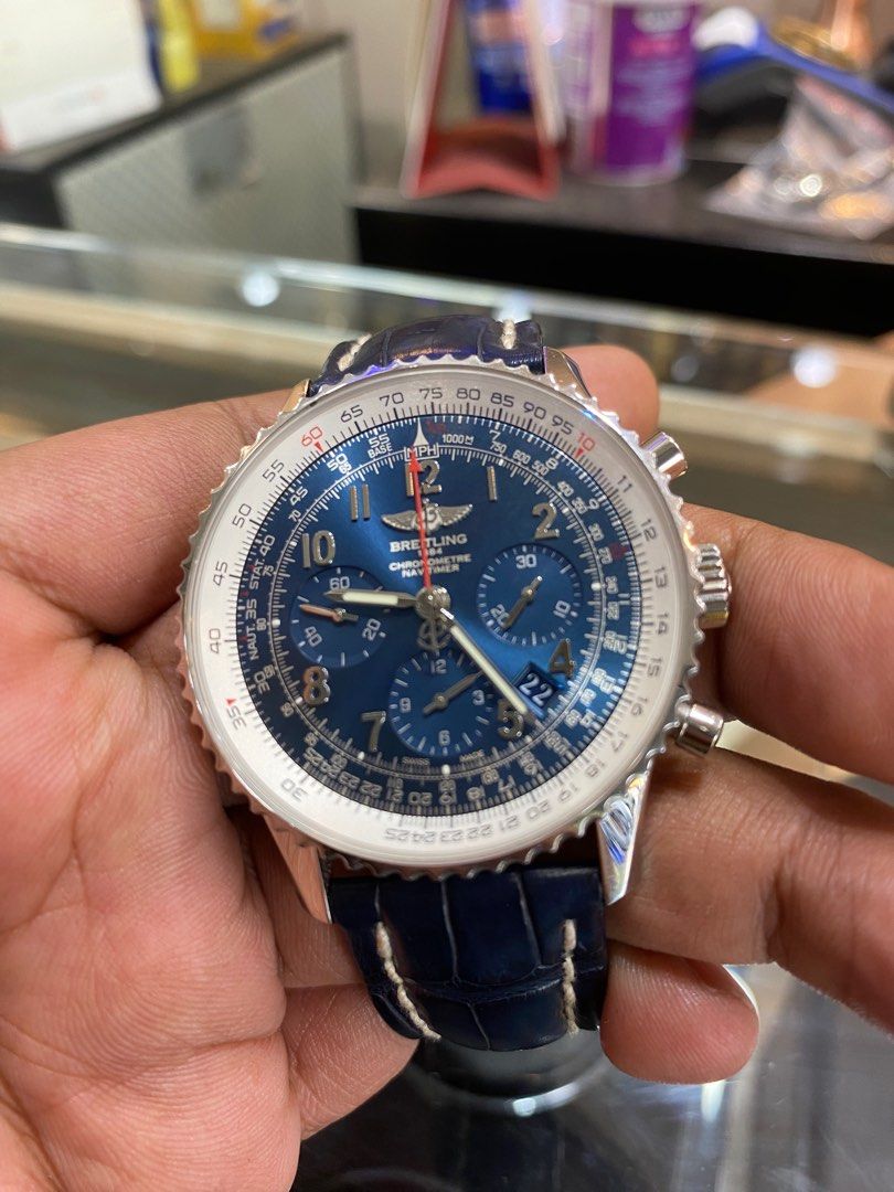 Jam breitling navitimer blue ske