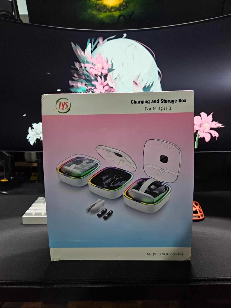 JYS Fast Charger Dock Compatible with Meta/Oculus Quest 3, Headset and Controller Charging Storage (Category: Virtual Reality) located in Manila. Submitted by yasutaka (Listing ID 1326524448, Image 2). Description: Used only for a week Bought from Tech Smart Philippines for 2199php Can only be used with stock strap, stock facial interface, and stock controllers. RFS: Cannot use anymore because I upgraded my strap to BOBOVR S3 Pro Super Strap..