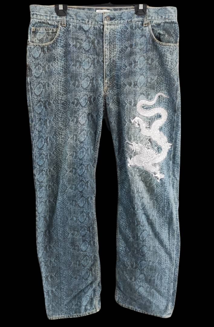 Karakuri Vintage python skin, Men's Fashion, Bottoms, Jeans on Carousell