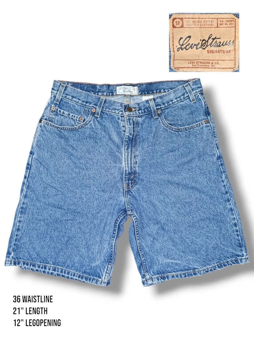 Levis Signature Relaxed Fit Men s JORTS 36 WAISTLINE 21 LENGTH 12 LEG OPENING EXCELLENT CONDITION NO ISSUE 600 PLUS SF