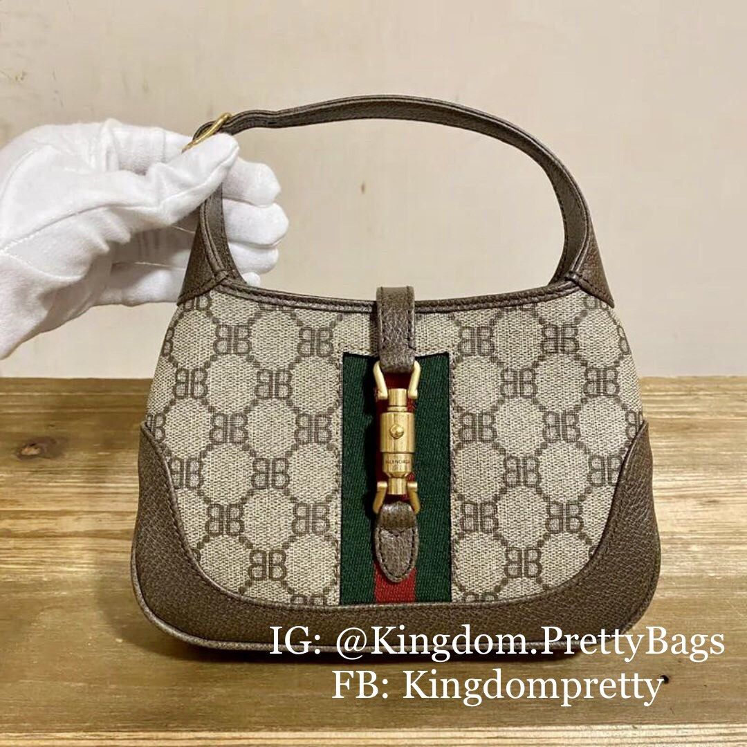 Limited Edition Gucci X Balenciaga Collaboration Mini Jackie 1961 BB Logo Crossbody Bag Pre order