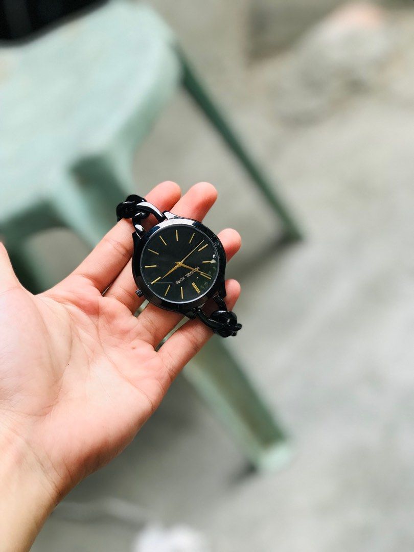 Michael Kors Slim Runway Black Watch MK3317 Women s Fashion Watches Accessories Watches on Carousell