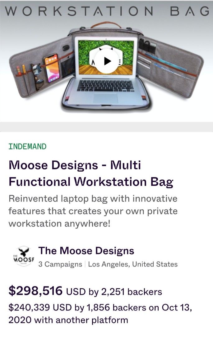 Moose designs multi functional workstation bag