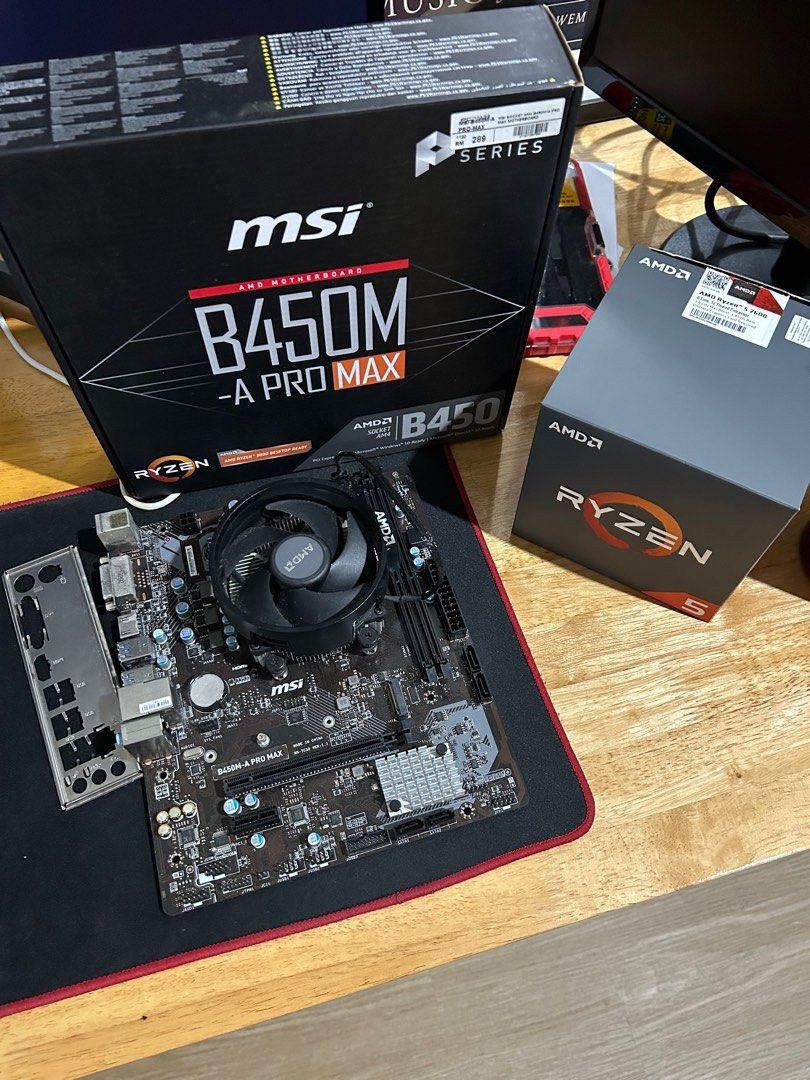 MSI B450M A Pro Max Motherboard AMD Ryzen 5 2600 CPU Combo