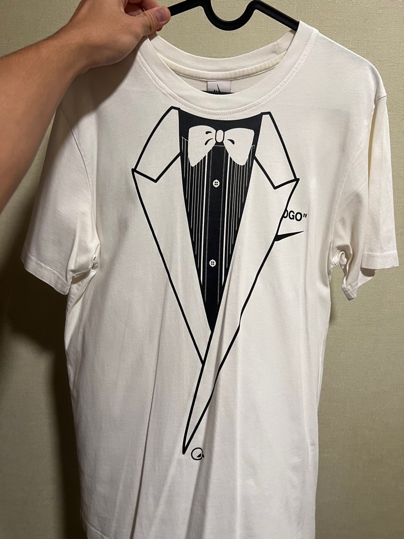 Nike off white tuxedo tee online