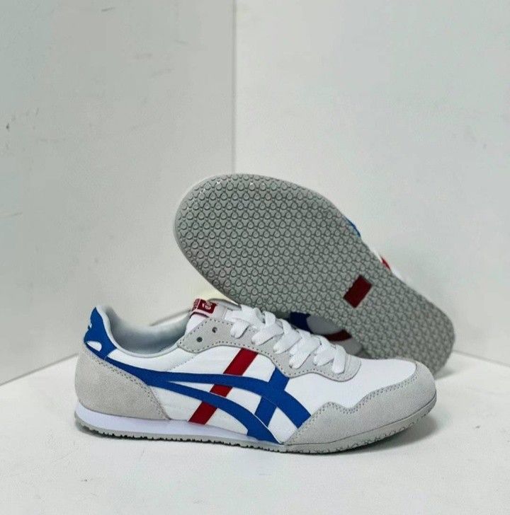 Onitsuka tiger serrano white blue red deals