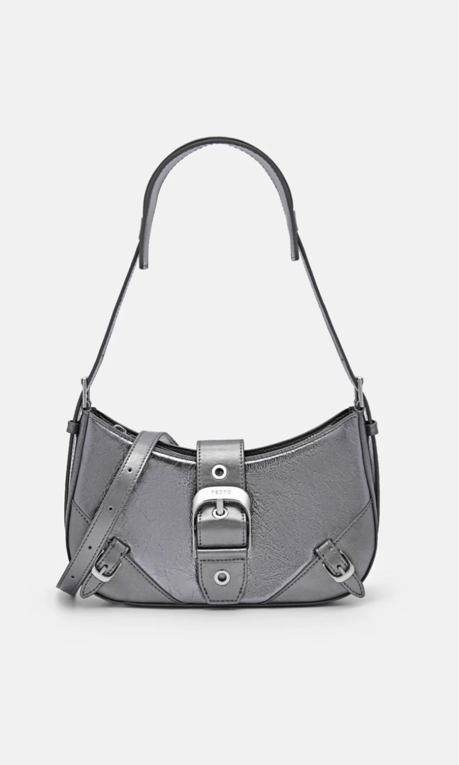 PEDRO HELIX LEATHER SHOULDER BAG PEWTER Women s Fashion Bags Wallets Shoulder Bags on Carousell