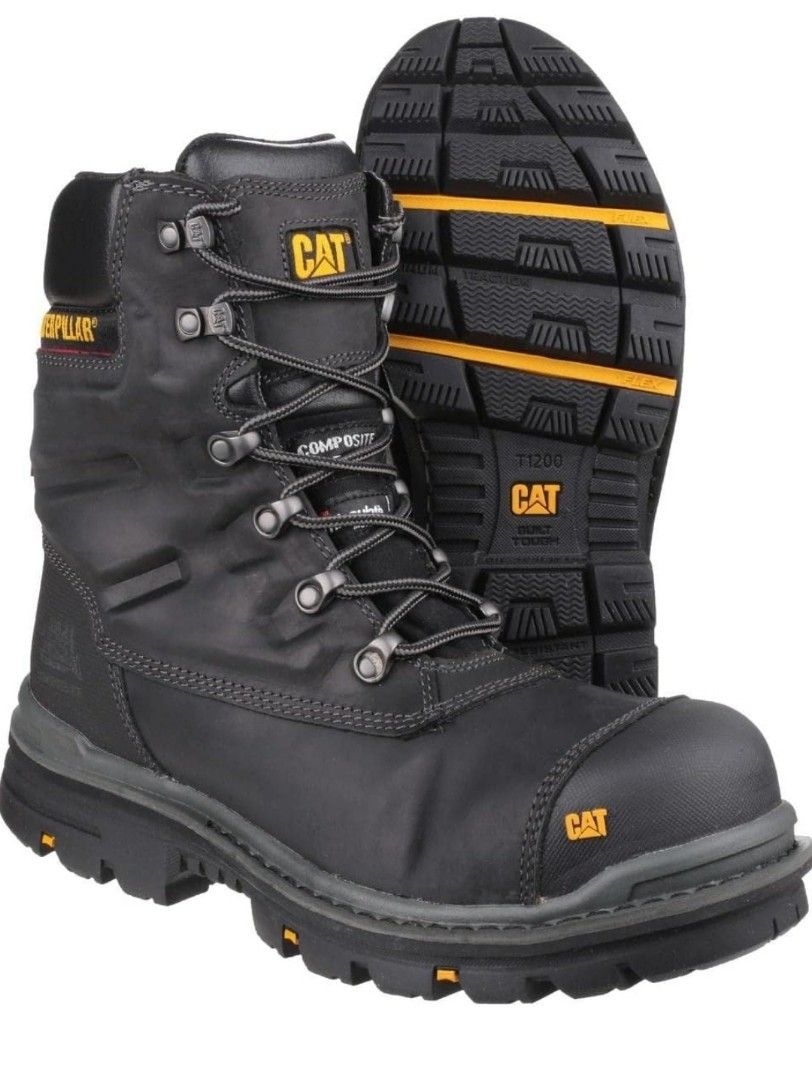 Promotion Ready Stock Caterpillar P720150 Premier 8 WR TX CT S3 HRO SRC Composite Toe Side Zip Waterproof Safety Boot
