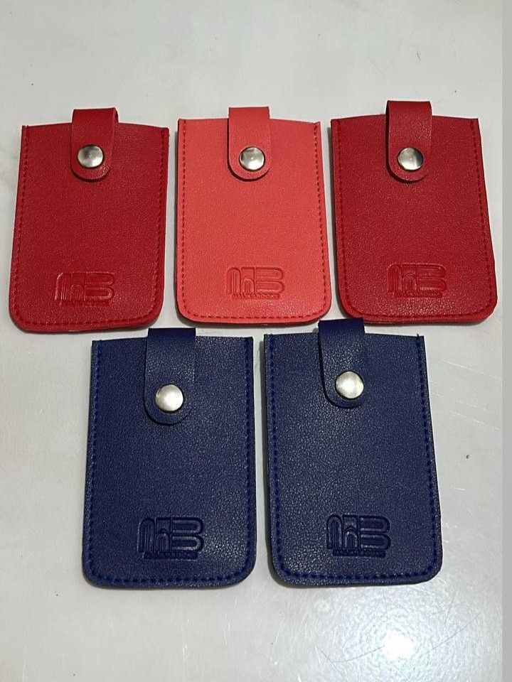 PULL-TAB CARD HOLDER (synthetic leather) (Category: Wallets & Card holders) located in Manila. Submitted by halikabooksph (Listing ID 1326653874, Image 2). Description: Colors available: Salmon Red Navy Blue Royal Blue Dimensions: 7cm x 10cm Can fit up to 5 cards (debit/credit) **see 1st photo for reference.