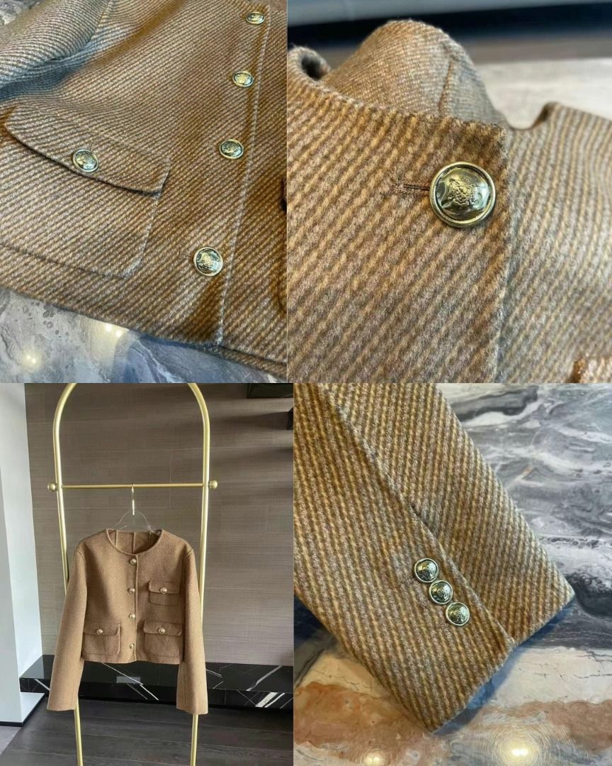 SANDRO | Cropped button-down jacket (Category: Coats, Jackets and Outerwear) located in Singapore. Submitted by lemslime_ (Listing ID 1326520984, Image 3). Description: 💫 Authentic, read our profile 📬Free Tracked Mail 💌Check out our IG for more @lemonsandlimes_boutique SANDRO | Retail: $ 670 | 100% Authentic with label Product Details Short double-breasted jacket with long sleeves, round neck, button fastening and patch pockets with buttoned f
