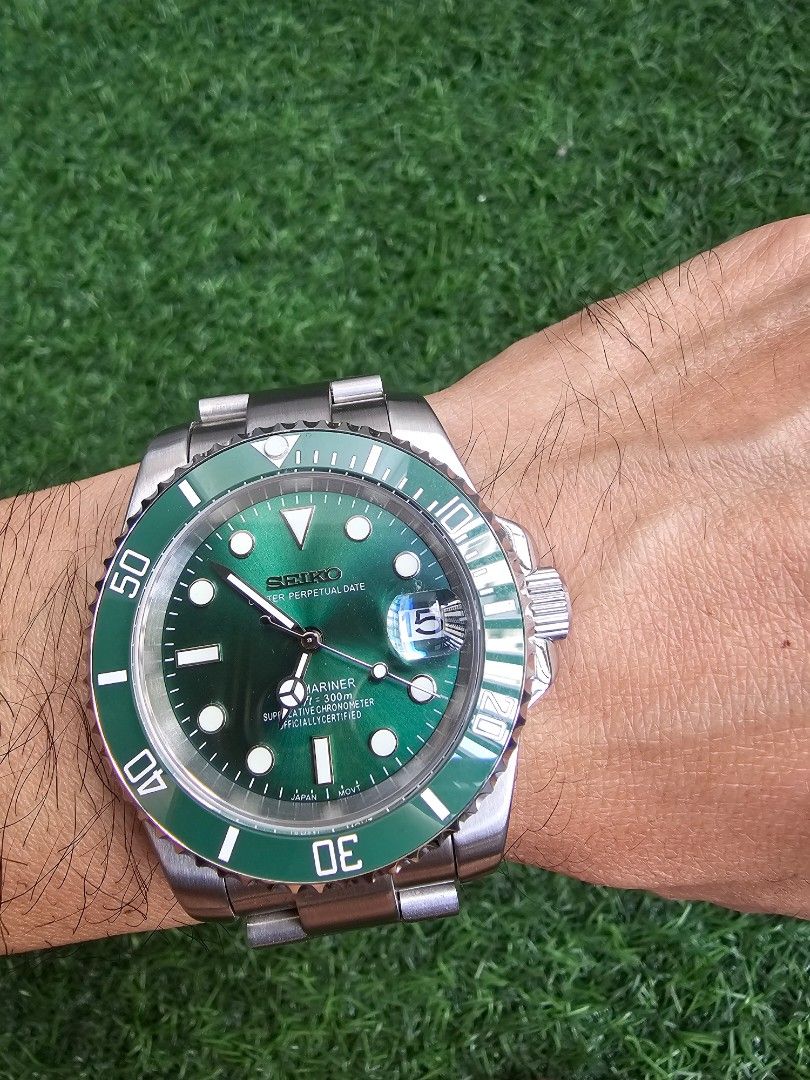 SEIKO MOD Submariner Hulk Green Rolex Submariner Hulk homage