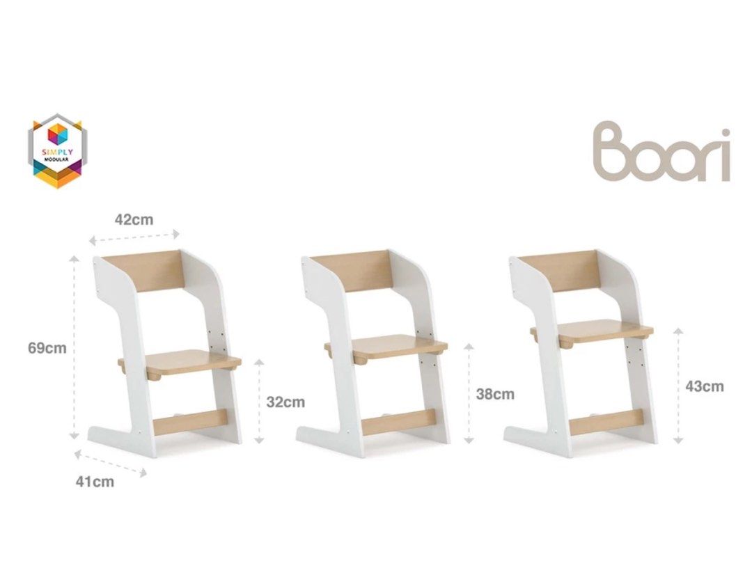 Boori Kids Study Table and Chair (Category: Tables & Sets) located in Manila. Submitted by chedoc (Listing ID 1326601593, Image 3). Description: Simply Modular Boori Kids Study Table and Chair Made of real wood: Birchwood Height adjustable, can grow with your kid No Box, has a few paint peels and pen marks.