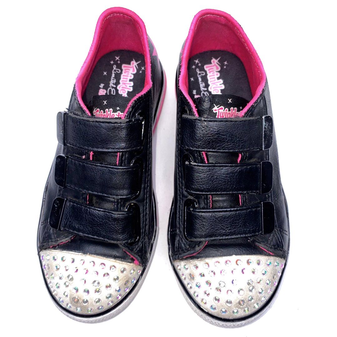 Size 27 28 17.5cm US11.5 K UK 10.5 Skechers Original Twinkle Toes Pop Princess Limited Edition Black Pink White Memory Foam Sneakers Shoes Kids Girls Women s Fashion Footwear Sneakers on Carousell