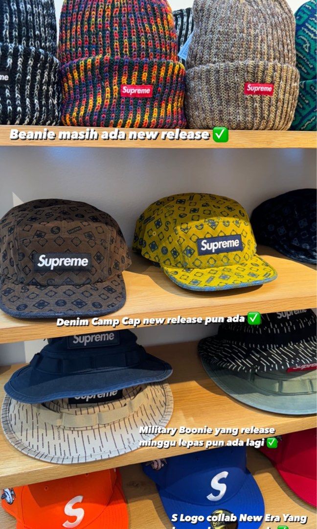 Supreme Flocked Denim Camp Cap Black Supreme Flocked Denim Camp