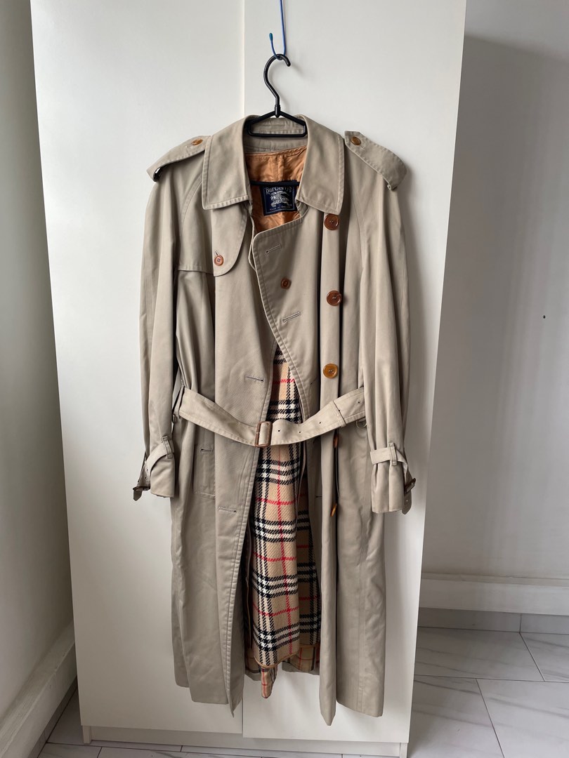 Vintage Burberry Double Breasted Trench Coat with Detachable Inner