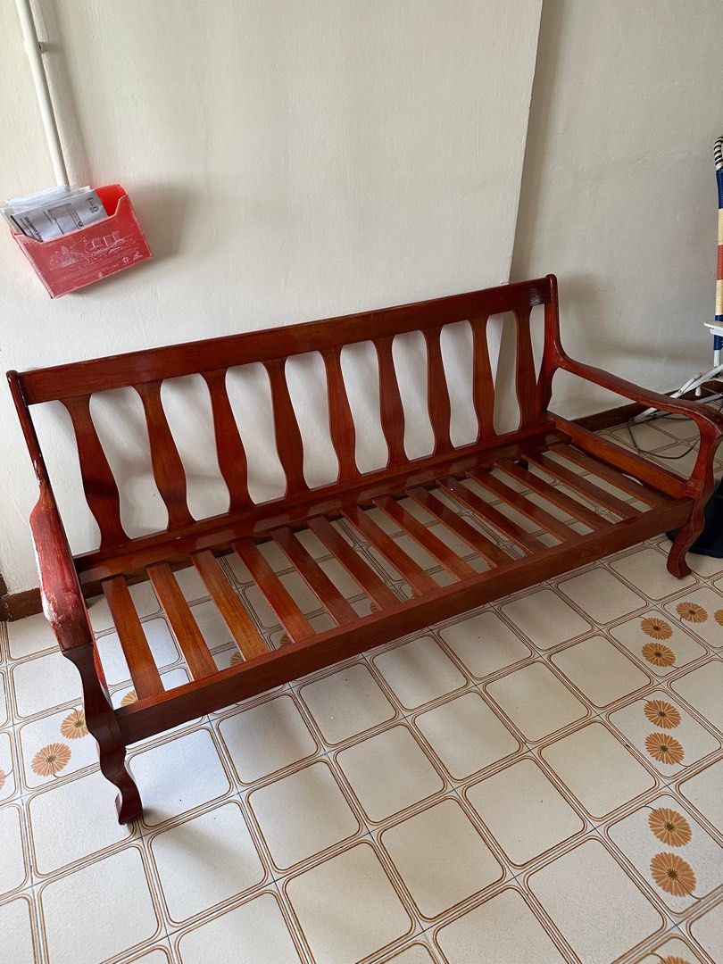 Vintage Wooden Sofa Set, Furniture & Home Living, Furniture, Sofas on