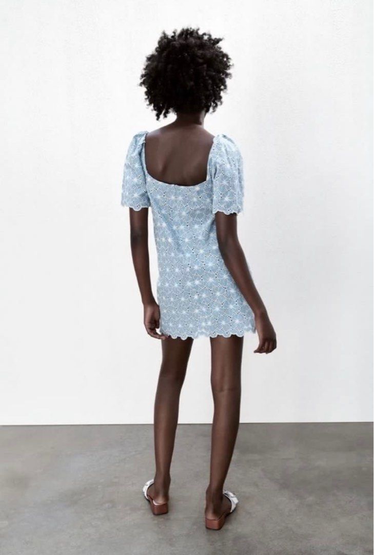 zara blue eyelet dress Veradi Maxi Dress