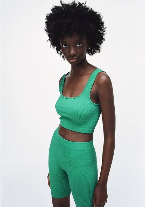 Zara ribbed green cycling shorts Women s Fashion Bottoms Shorts on Carousell