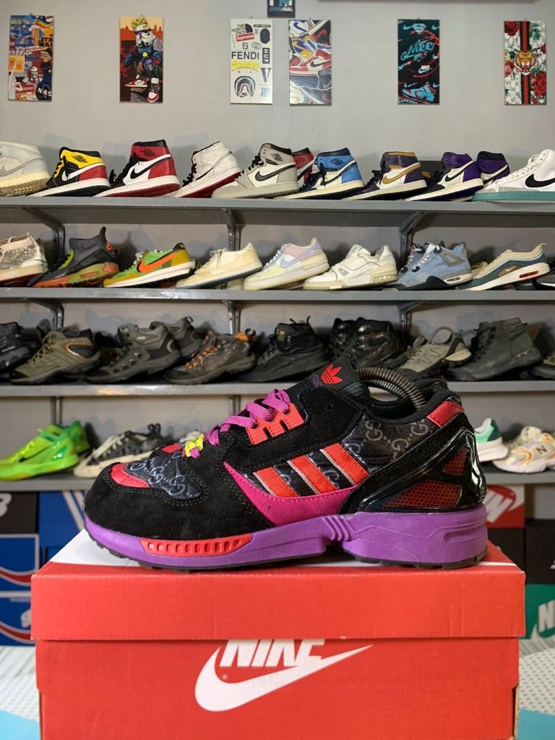 Adidad Torsion X Gucci ZX 8000 Flux, Fesyen Pria, Sepatu