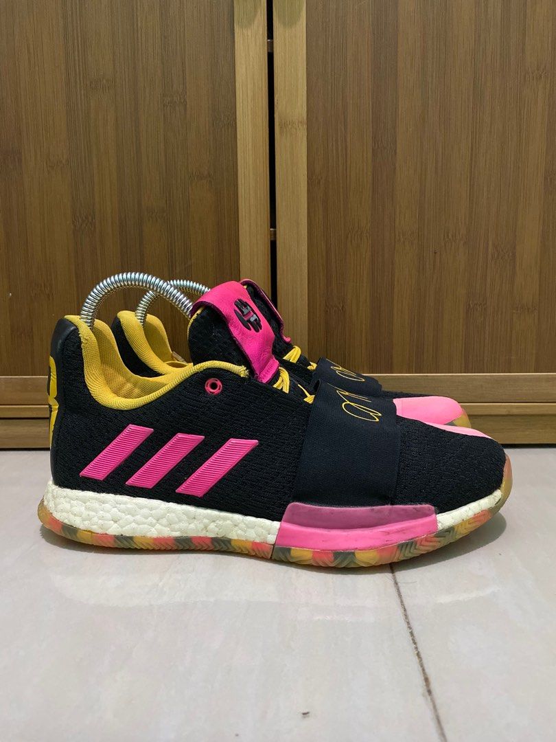 Adidas Harden Vol.3 Black Shock Pink Fesyen Pria Sepatu Sneakers di Carousell