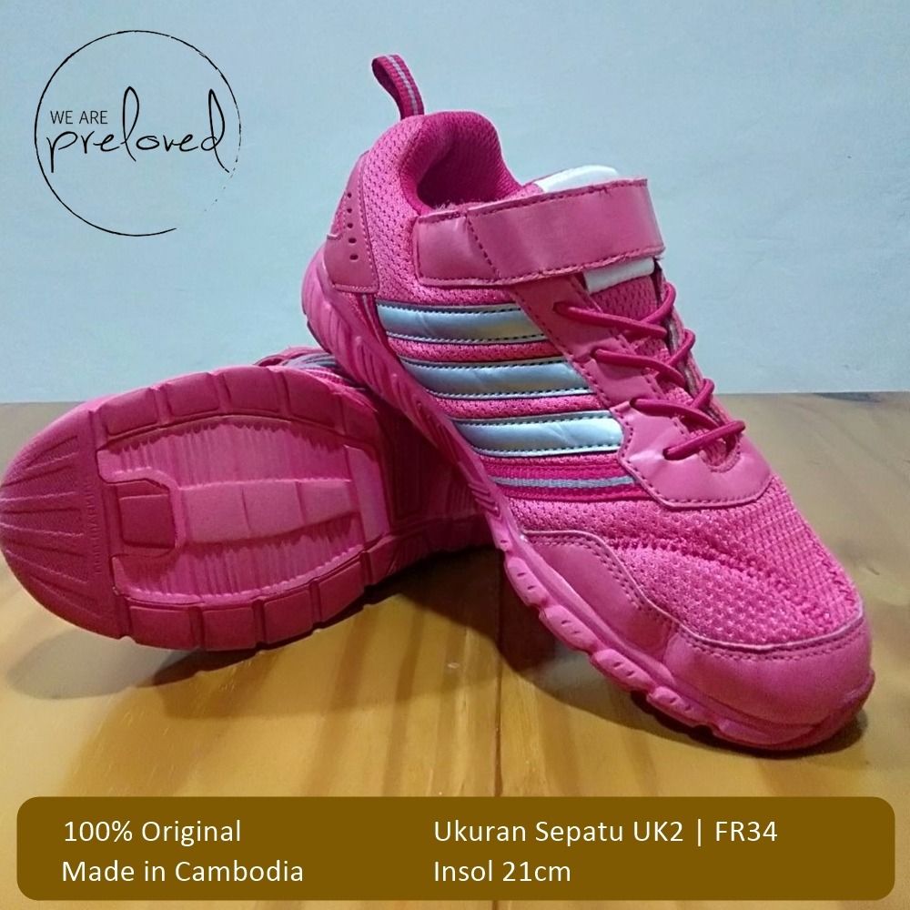 Adidas Kids Shoes Running Pink Size UK Insole 21cm