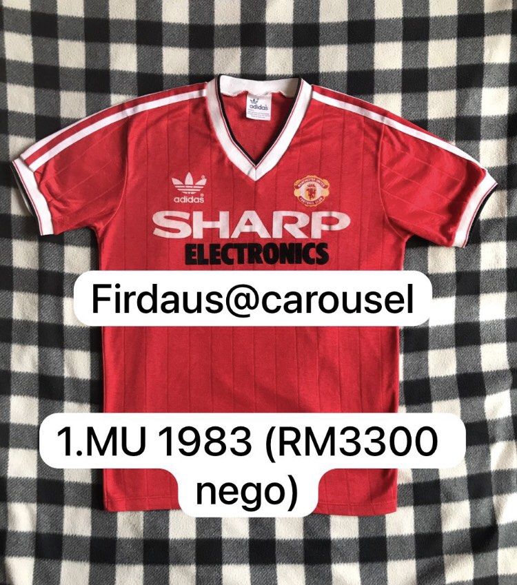 Adidas original vintage Manchester United 1982 1983 1984 home shirt MU Man Utd