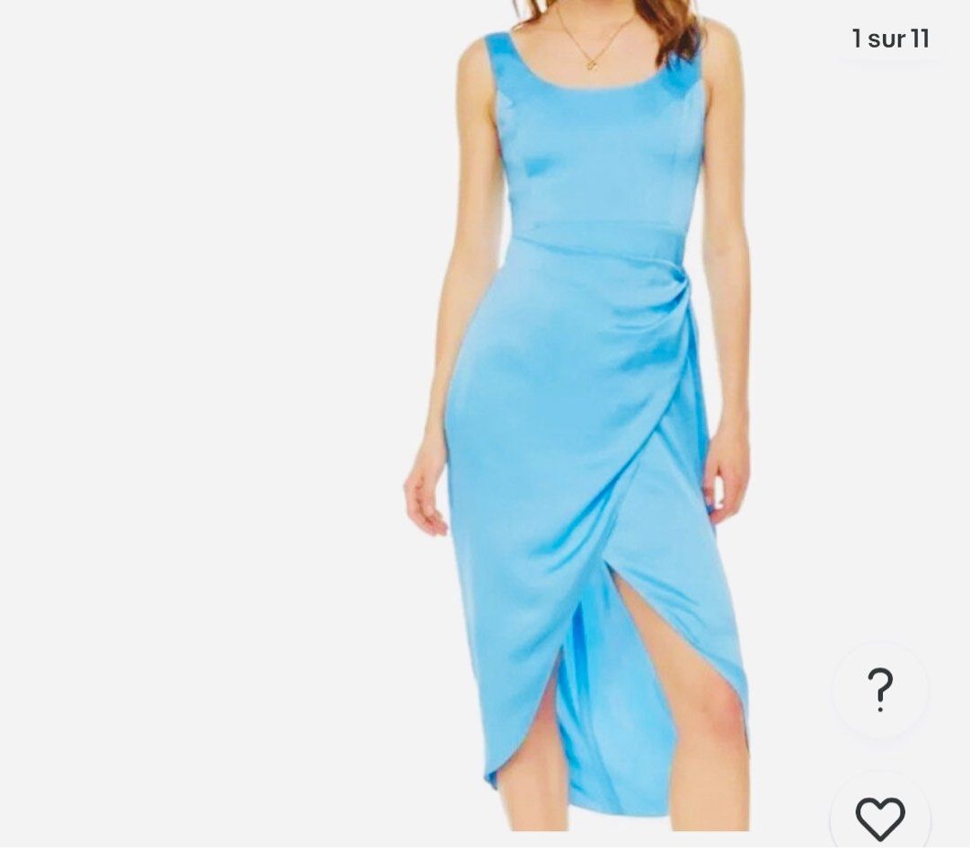 aritzia light blue dress Vintage 1980s Blue Cotton Tank Top Maxi Dress, Made in USA, M/L