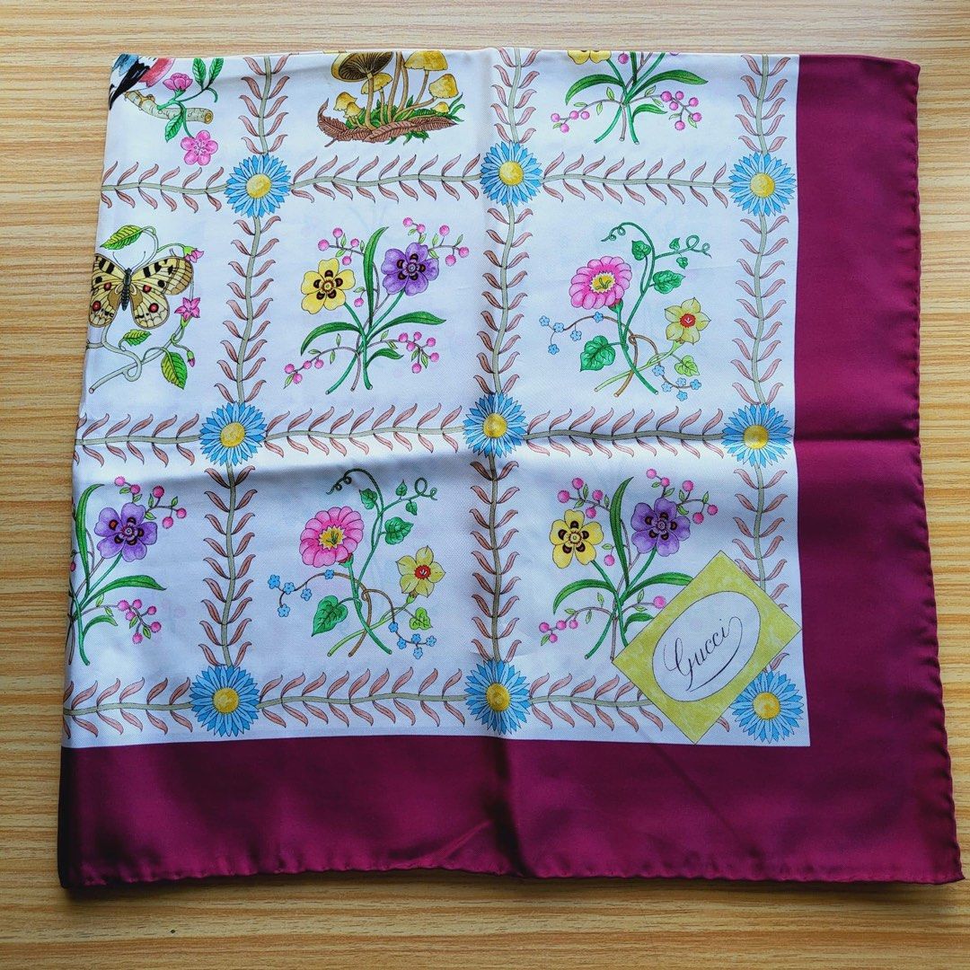 Authentic Gucci scarf (Category: Luxury Apparel) located in Manila. Submitted by junri0 (Listing ID 1326698347, Image 2). Description: ❗️₱4,500❗️ Authentic Gucci silk scarf •Like New Condition •Size 34inches x 34inches (big size) •Guaranteed Authentic from Japan PM 📩 All posted photos are actual and onhand. .