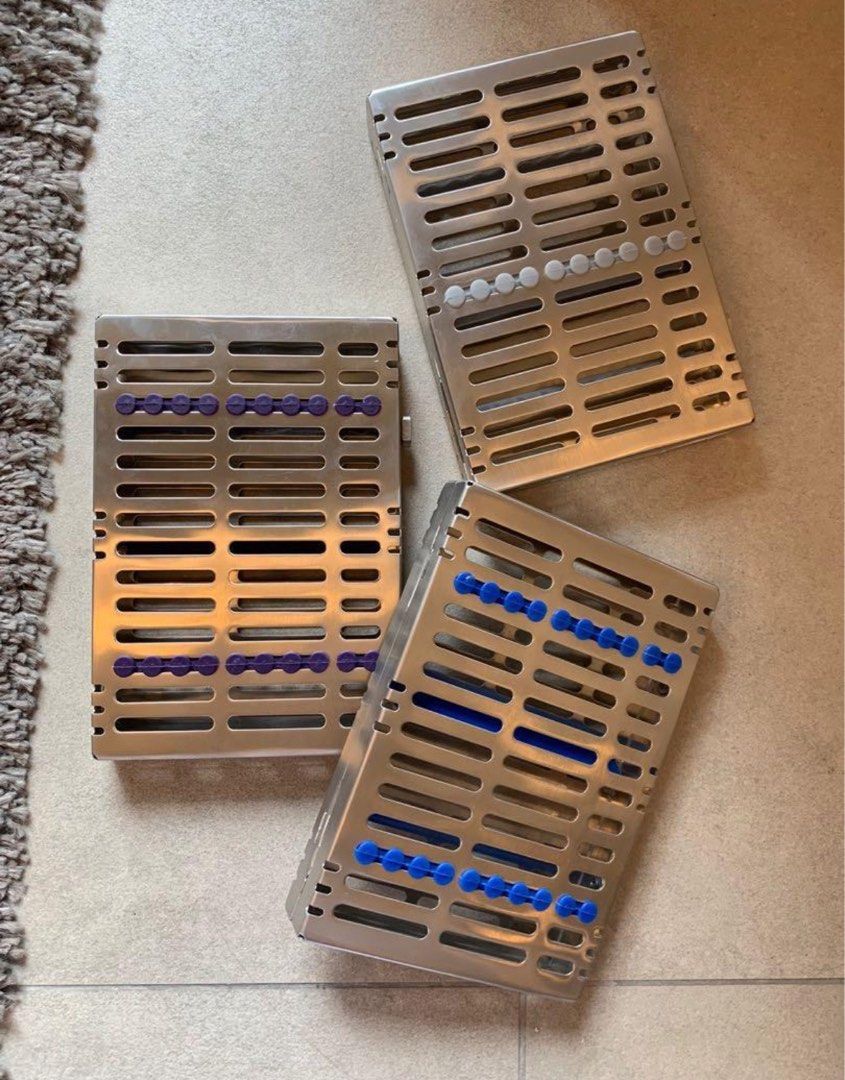 Autoclavable Dental Cassette Instrument case (Category: Medical Supplies & Tools) located in Rodriguez. Submitted by dyancc (Listing ID 1326734210, Image 1). Description: • Selling imported, high quality, autoclavable, stainless steel double lock dental cassettes (10-instrument case) at a price lower than retail! • Available in royal blue, You can also PM me if you have questions! Specs: Stainless steel with double twisting locks Detachable cover