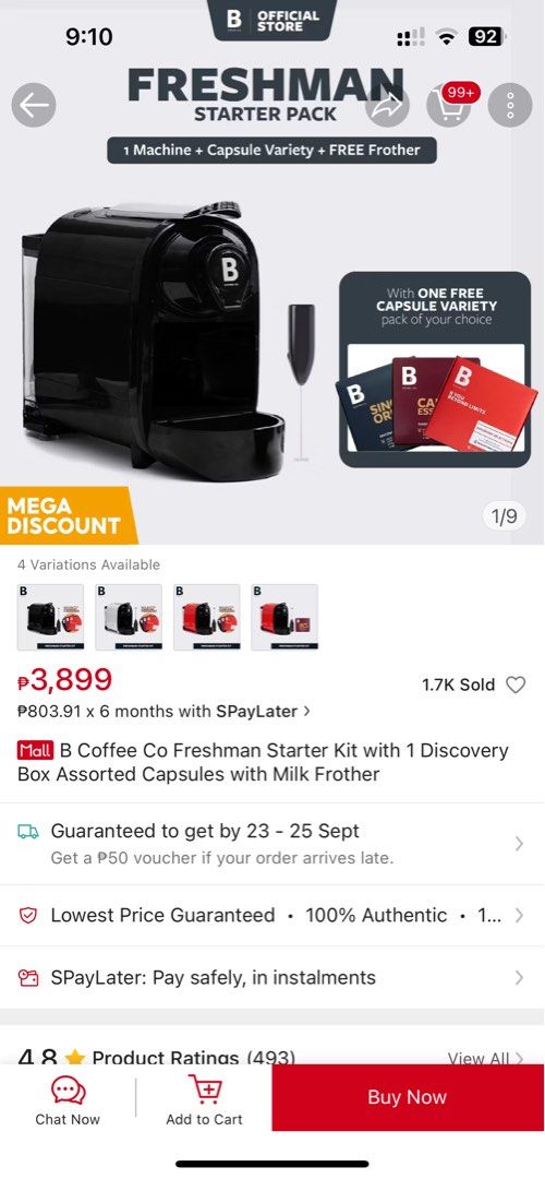 B Coffee Co Freshman with Box (Category: Coffee Machines & Makers) located in Pasig City. Submitted by juhai09 (Listing ID 1326796598, Image 2). Description: Like new B Coffee Machine RFS: Switching to Espresso Maker.