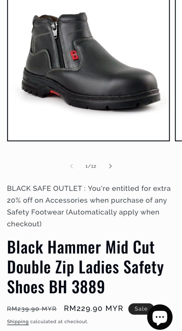 Black hammer ladies safety shoes store