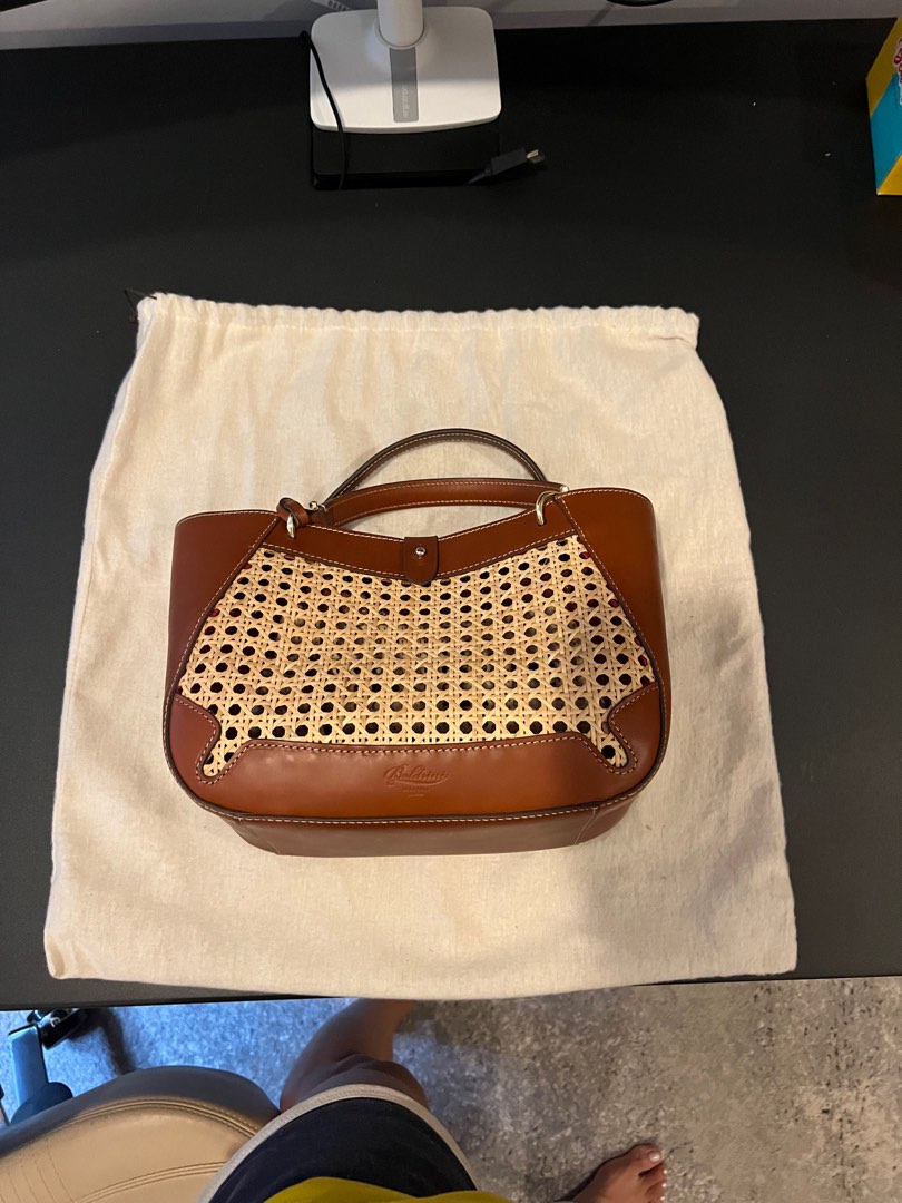 Boldrini Selleria Leather and Straw Bag, Women's Fashion, Bags