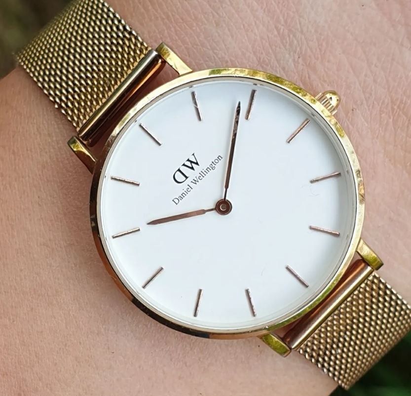 Daniel wellington petite melrose rose gold mesh metallic bracelet clearance