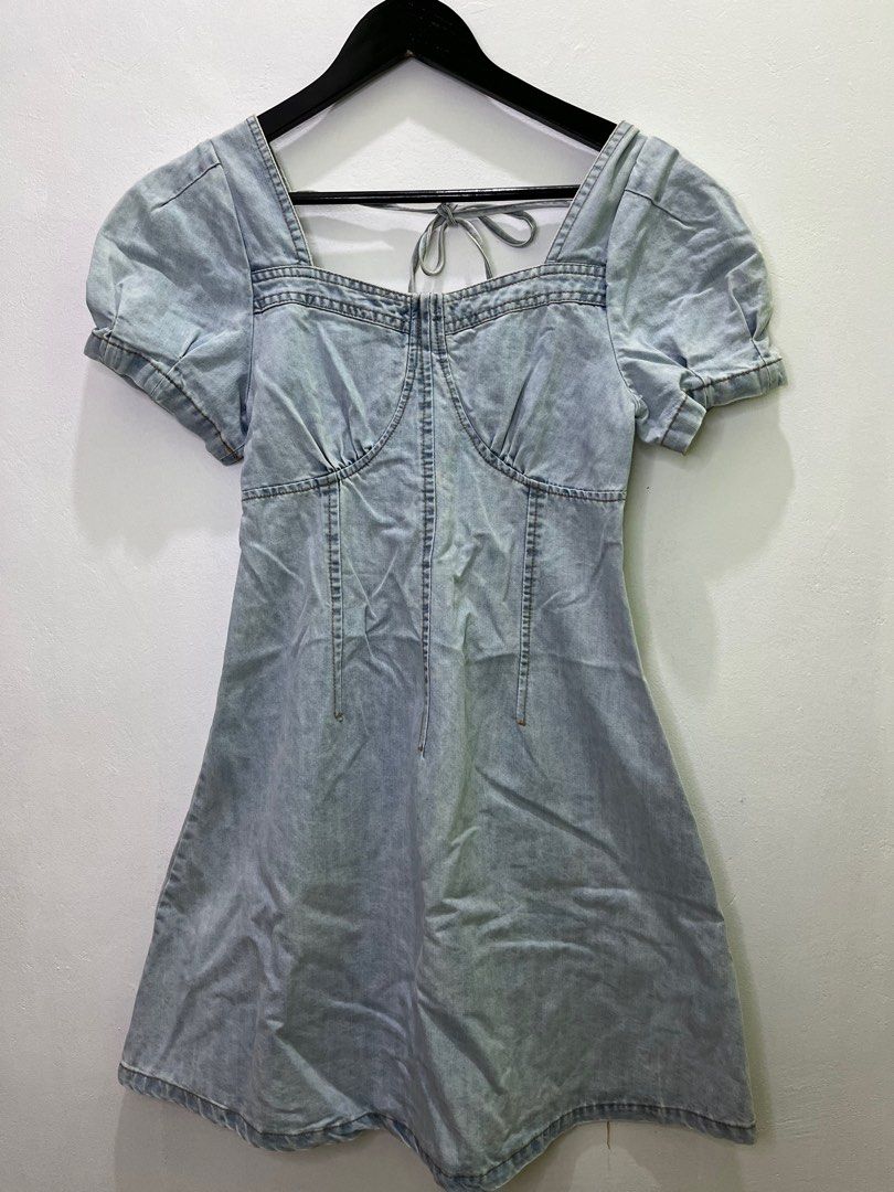 Denim Puff Dress (Category: Dresses) located in Imus. Submitted by declutterbycad (Listing ID 1326842338, Image 1). Description: Soft Denim S-Med Mop:Gcash/Maya.