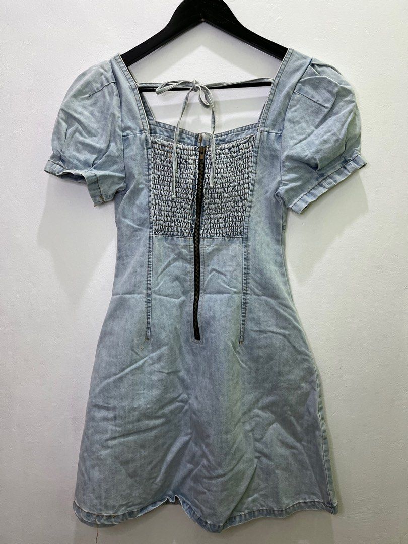 Denim Puff Dress (Category: Dresses) located in Imus. Submitted by declutterbycad (Listing ID 1326842338, Image 3). Description: Soft Denim S-Med Mop:Gcash/Maya.