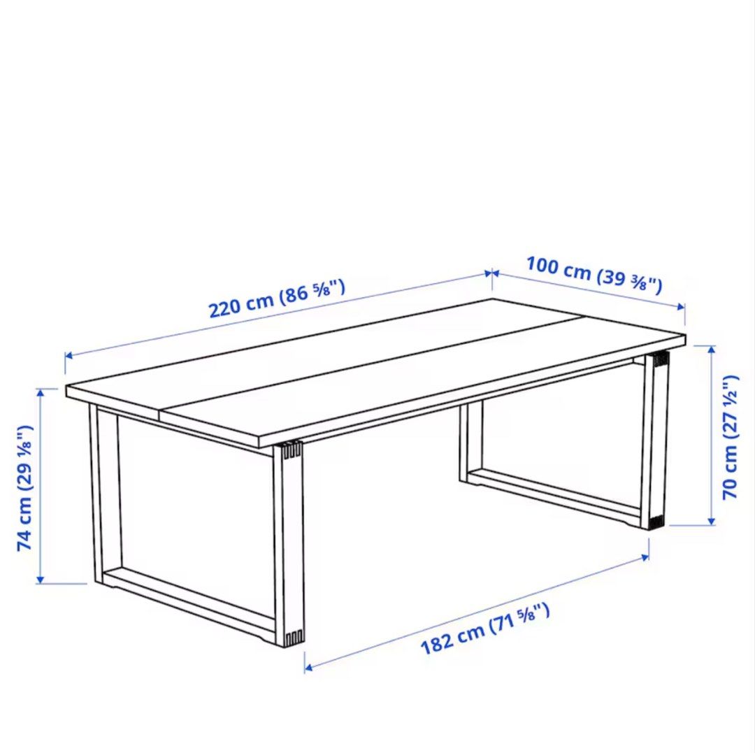 Dining Table (Category: Tables & Sets) located in Singapore. Submitted by niuniu112233 (Listing ID 1326747749, Image 3). Description: Dinning Table, oak veneer brown stained, 220x100 cm.