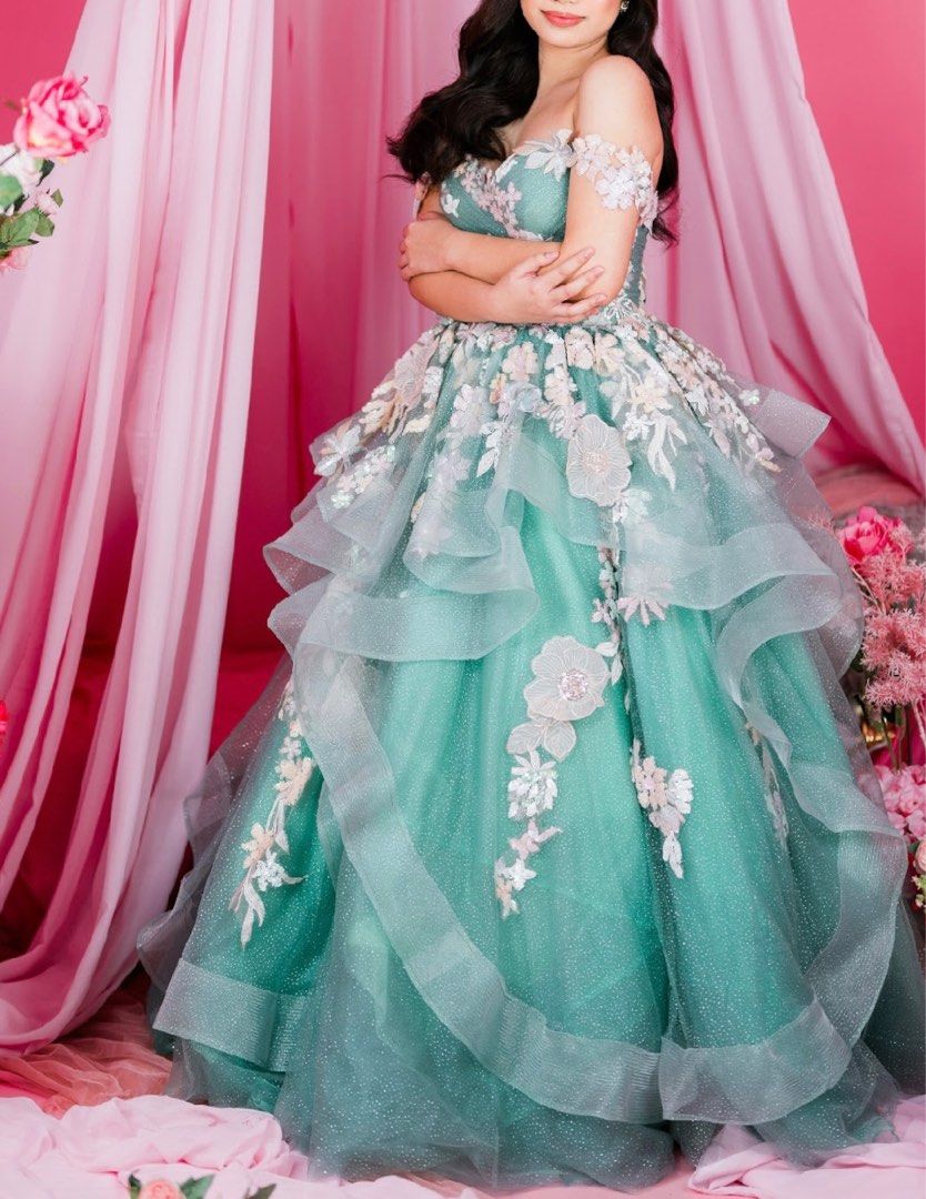 Ethereal Floral Gown for Debut Women s Fashion Dresses Sets Evening dresses gowns on Carousell